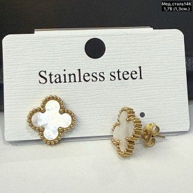 Сережки мед.сталь14К 10717 (1.3см)